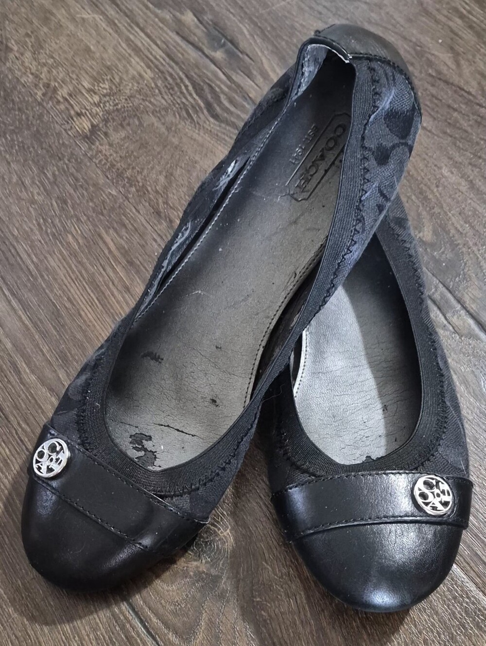 Coach Signature Cap Toe Ballet Flats Black